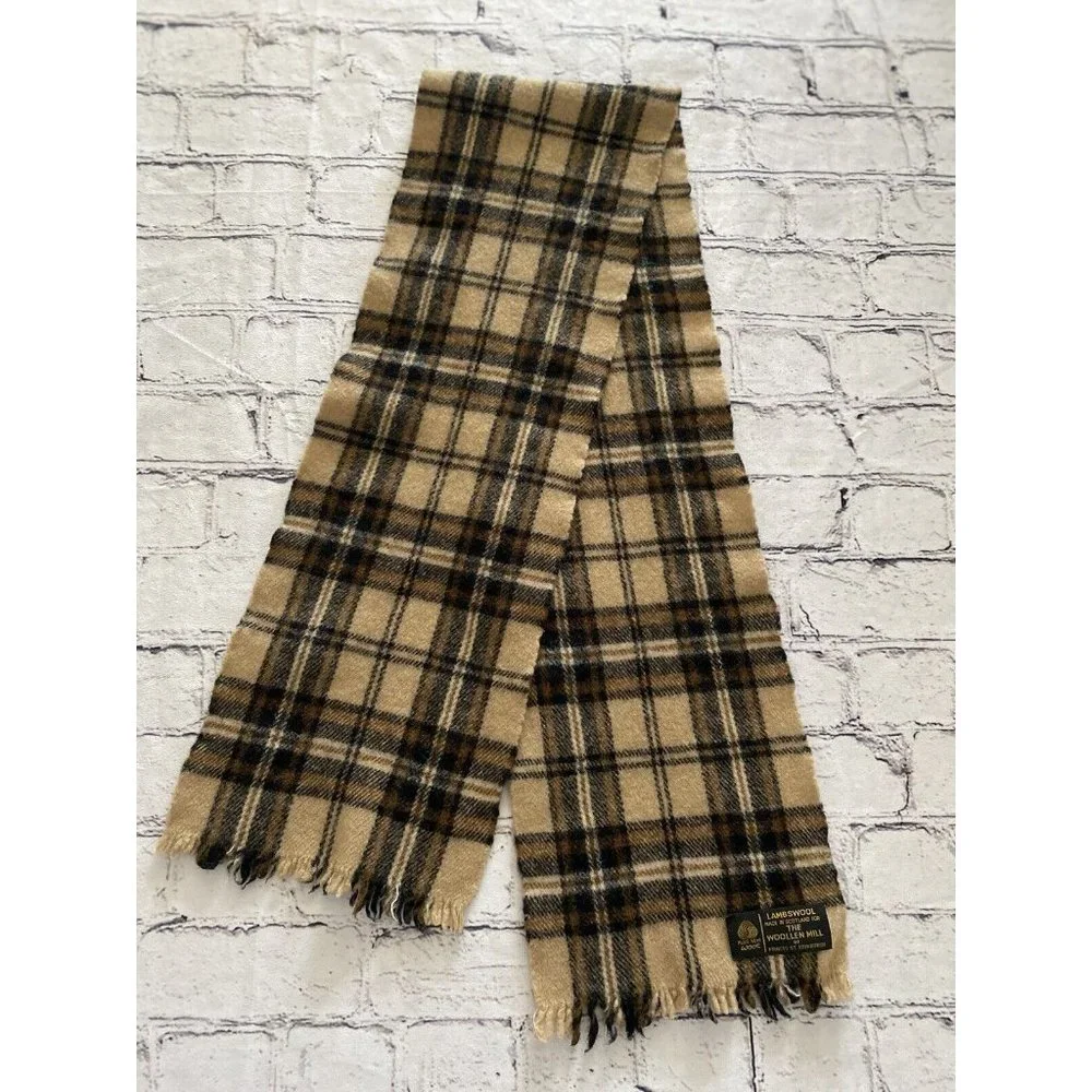 The Woollen Mill Of Princes St Edinburgh Lambswool Scarf Pure New Wool Plaid EUC